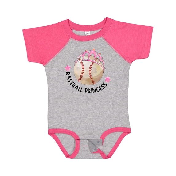 Inktastic Baseball Princess Tiara Girls Baby Bodysuit