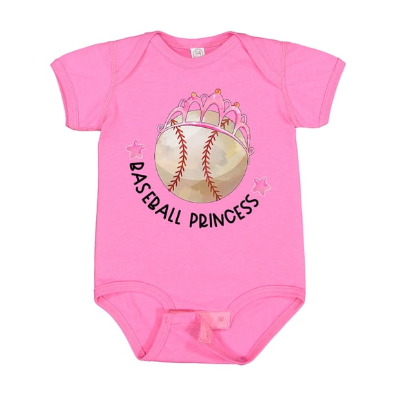 Inktastic Baseball Princess Tiara Girls Baby Bodysuit