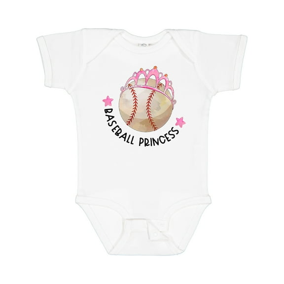 Inktastic Baseball Princess Tiara Girls Baby Bodysuit