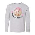 thumbnail image 1 of Inktastic Baseball Princess- Tiara Long Sleeve Youth T-Shirt, 1 of 5