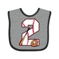 thumbnail image 1 of Inktastic Baseball Second Birthday- Two Years Old Boys or Girls Baby Bib, 1 of 4