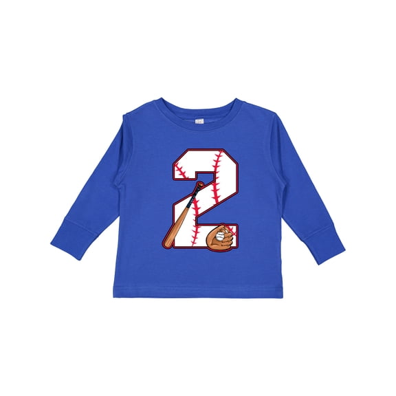 Inktastic Baseball Second Birthday Two Years Old Boys or Girls Long Sleeve Toddler T-Shirt
