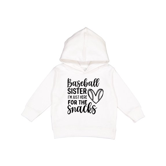 Inktastic Baseball Sister Here for the Snacks Toddler Hoodie