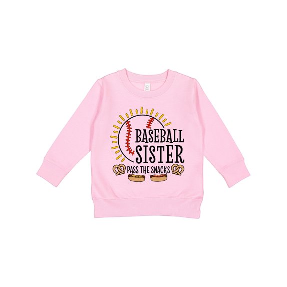 Inktastic Baseball Sister Pass the Snacks Toddler Sweatshirt