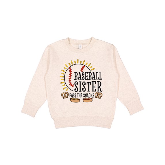 Inktastic Baseball Sister Pass the Snacks Toddler Sweatshirt
