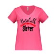 thumbnail image 1 of Inktastic Baseball Sister Women's Plus Size V-Neck T-Shirt, 1 of 4