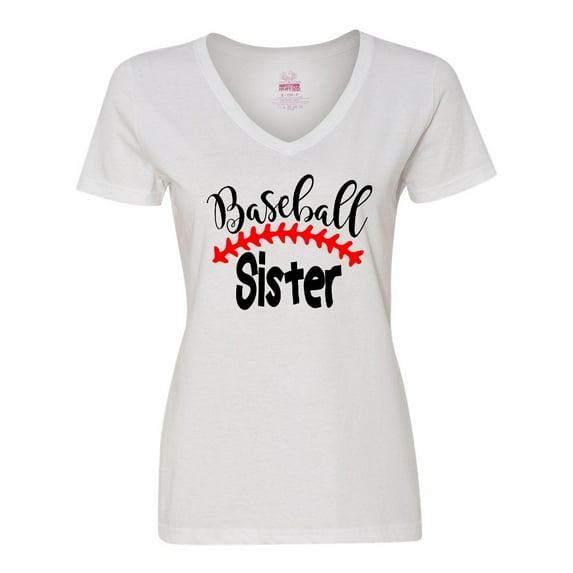 Inktastic Baseball Sister Women's V-Neck T-Shirt