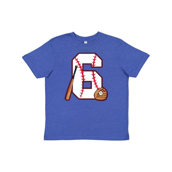 Inktastic Baseball Sixth Birthday Six Years Old Youth T-Shirt