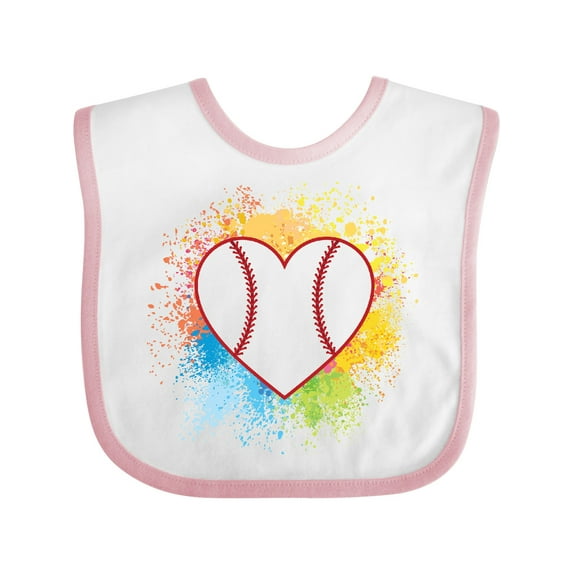 Inktastic Baseball Sports Heart Girls Baby Bib