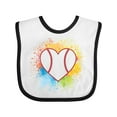 thumbnail image 1 of Inktastic Baseball Sports Heart Girls Baby Bib, 1 of 4