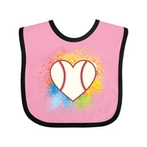 Inktastic Baseball Sports Heart Girls Baby Bib