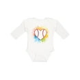 thumbnail image 1 of Inktastic Baseball Sports Heart Girls Long Sleeve Baby Bodysuit, 1 of 5