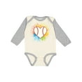 thumbnail image 1 of Inktastic Baseball Sports Heart Girls Long Sleeve Baby Bodysuit, 1 of 5