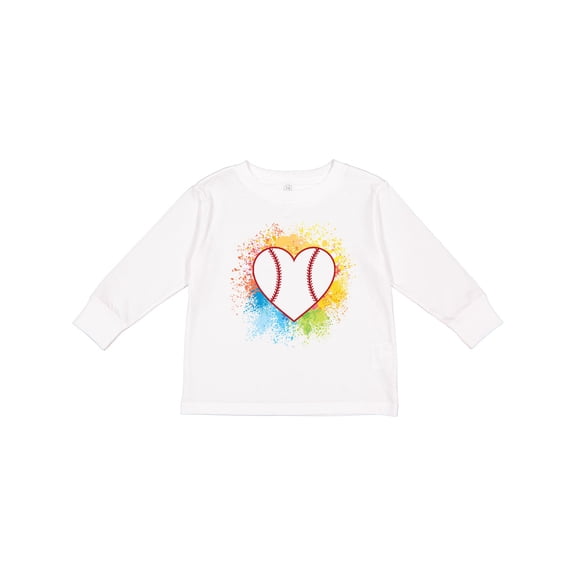 Inktastic Baseball Sports Heart Girls Long Sleeve Toddler T-Shirt