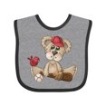 thumbnail image 1 of Inktastic Baseball Teddy Bear Boys Baby Bib, 1 of 4