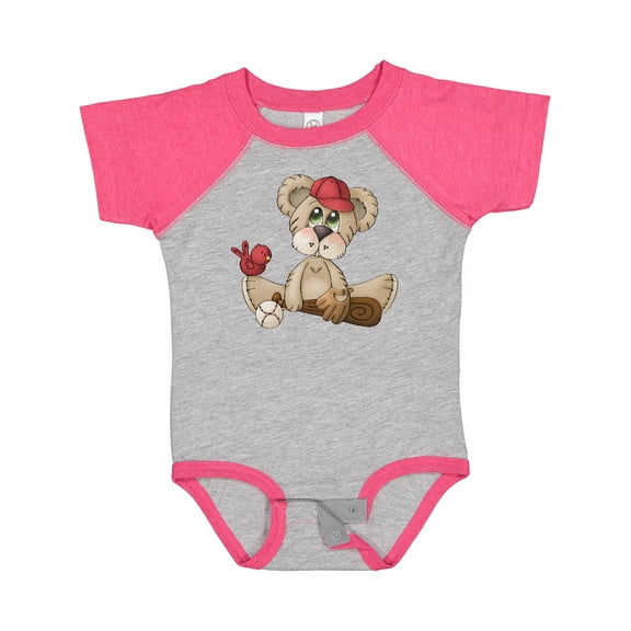 Inktastic Baseball Teddy Bear Boys Baby Bodysuit