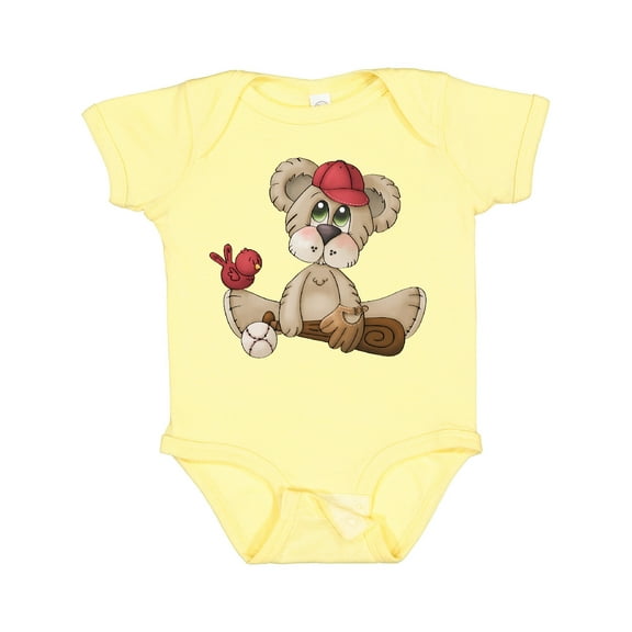 Inktastic Baseball Teddy Bear Boys Baby Bodysuit