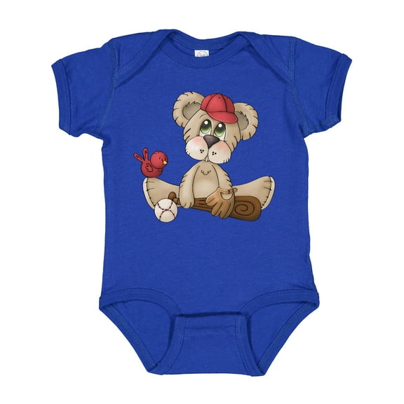 Inktastic Baseball Teddy Bear Boys Baby Bodysuit