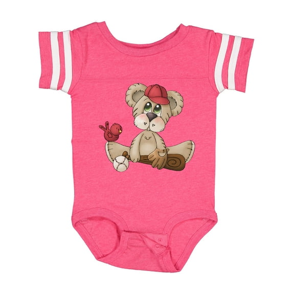 Inktastic Baseball Teddy Bear Boys Baby Bodysuit