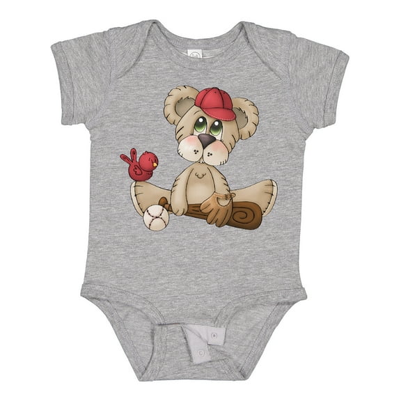 Inktastic Baseball Teddy Bear Boys Baby Bodysuit