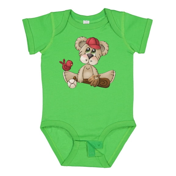 Inktastic Baseball Teddy Bear Boys Baby Bodysuit