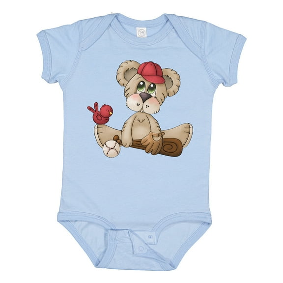 Inktastic Baseball Teddy Bear Boys Baby Bodysuit