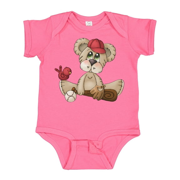 Inktastic Baseball Teddy Bear Boys Baby Bodysuit