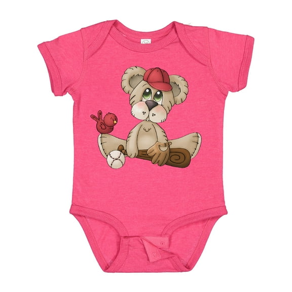Inktastic Baseball Teddy Bear Boys Baby Bodysuit