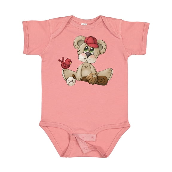 Inktastic Baseball Teddy Bear Boys Baby Bodysuit