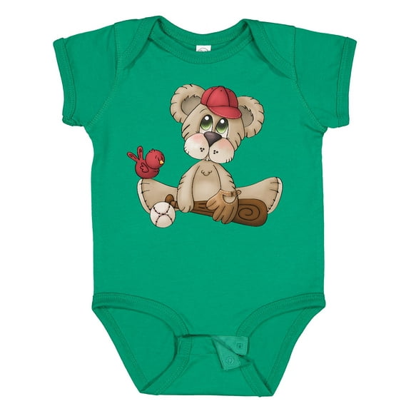 Inktastic Baseball Teddy Bear Boys Baby Bodysuit