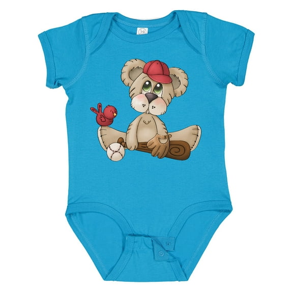 Inktastic Baseball Teddy Bear Boys Baby Bodysuit