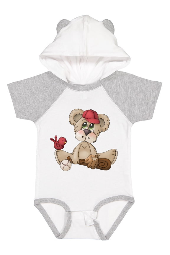 Baseball Teddy Bear Boys Baby Bodysuit