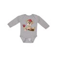 thumbnail image 1 of Inktastic Baseball Teddy Bear Boys Long Sleeve Baby Bodysuit, 1 of 5