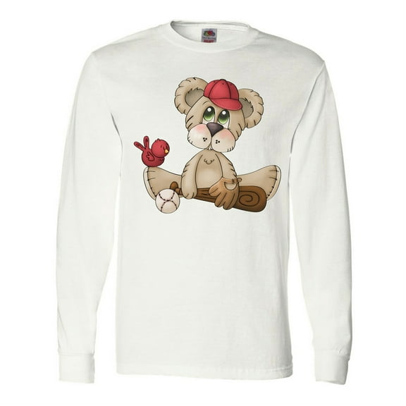 Inktastic Baseball Teddy Bear Long Sleeve T-Shirt