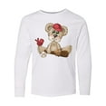 thumbnail image 1 of Inktastic Baseball Teddy Bear Long Sleeve Youth T-Shirt, 1 of 5