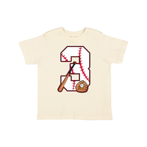 Inktastic Baseball Third Birthday Three Years Old Boys or Girls Toddler T-Shirt