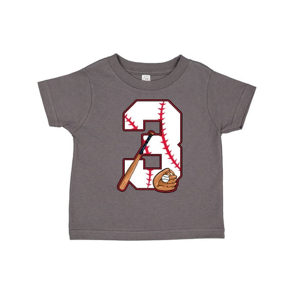 Inktastic Baseball Third Birthday Three Years Old Boys or Girls Toddler T-Shirt