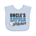 thumbnail image 1 of Inktastic Baseball Uncles Little Pitcher Boys Baby Bib, 1 of 4