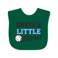 thumbnail image 1 of Inktastic Baseball Uncles Little Pitcher Boys Baby Bib, 1 of 4