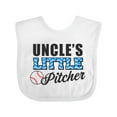 thumbnail image 1 of Inktastic Baseball Uncles Little Pitcher Boys Baby Bib, 1 of 4