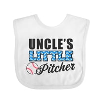 Inktastic Baseball Uncles Little Pitcher Boys Baby Bib