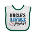 thumbnail image 1 of Inktastic Baseball Uncles Little Pitcher Boys Baby Bib, 1 of 4