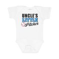 thumbnail image 1 of Inktastic Baseball Uncles Little Pitcher Boys Baby Bodysuit, 1 of 5
