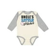 thumbnail image 1 of Inktastic Baseball Uncles Little Pitcher Boys Long Sleeve Baby Bodysuit, 1 of 5