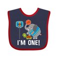 thumbnail image 1 of Inktastic Basketball 1st Birthday for One Year Old Boys Baby Bib, 1 of 4