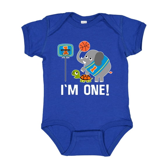 Inktastic Basketball 1st Birthday for One Year Old Boys Baby Bodysuit