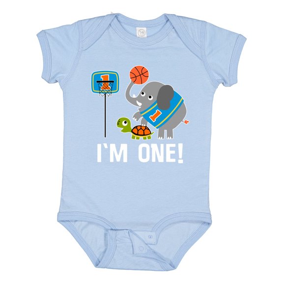 Inktastic Basketball 1st Birthday for One Year Old Boys Baby Bodysuit
