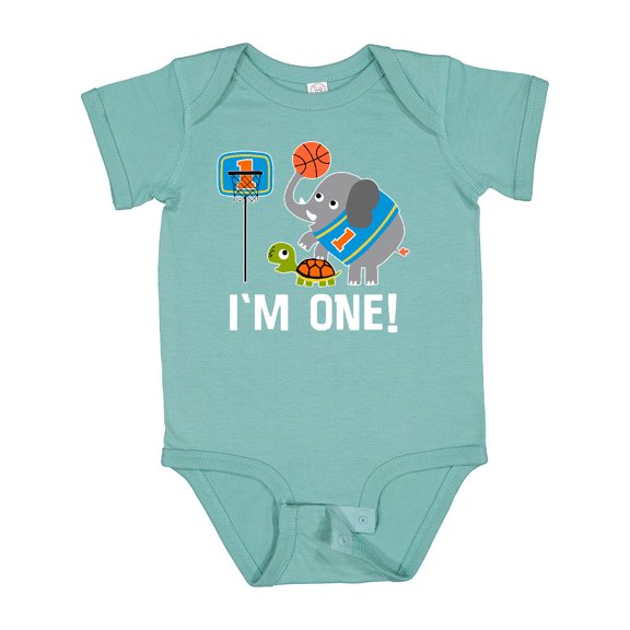 Inktastic Basketball 1st Birthday for One Year Old Boys Baby Bodysuit