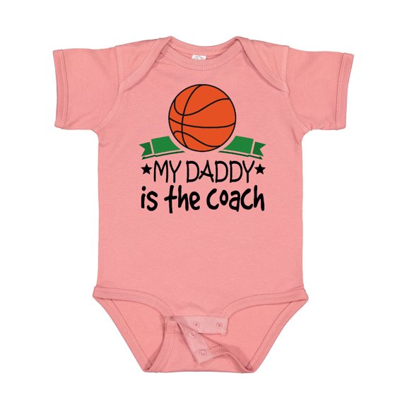 Inktastic Basketball My Daddy is the Coach Boys or Girls Baby Bodysuit