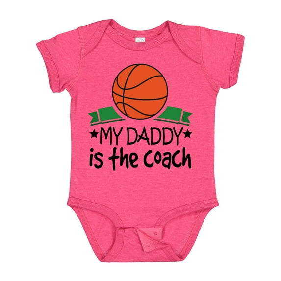 Inktastic Basketball My Daddy is the Coach Boys or Girls Baby Bodysuit